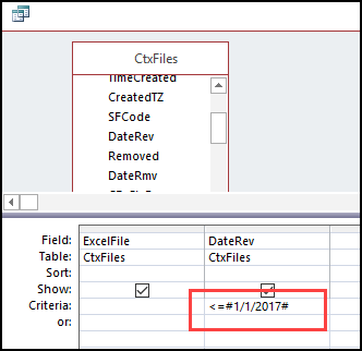 query access criteria date examples range specific