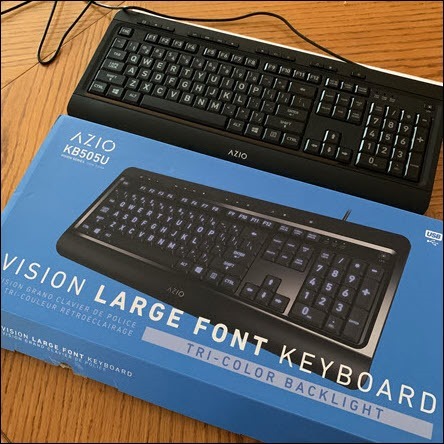 azio large font keyboard and box