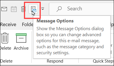 message options command on qat