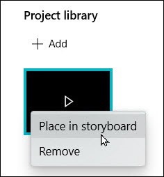 video editor place in storyboard