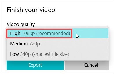 choose video quality