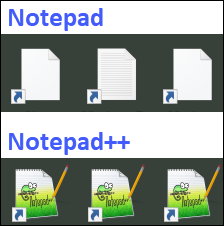 notepad icons compared to notepad++ icons