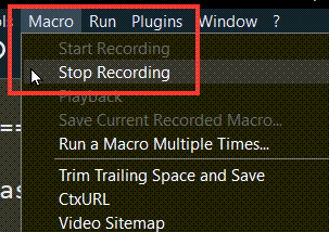click Stop recording