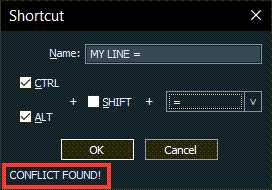 macro shortcut conflict found
