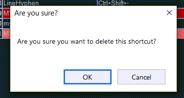 confirmation message for deleting Run Notepad++Macro shortcut